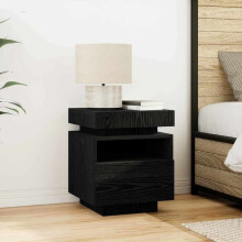 Berkfield Bedside Cabinet Black Oak 40 x 39 x 48.5 cm Engineered wood
