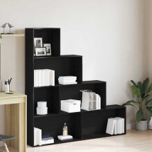 Berkfield Book Cabinet Black Oak 155 x 24 x 160 cm Engineered Wood