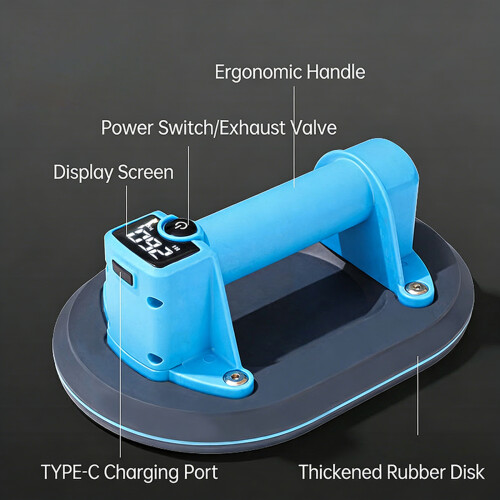 Electric Vacuum Suction Cup Lifter for Glass Tiles Heavy- round 2