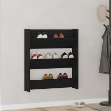 Berkfield Shoe Cabinet Black Oak 80 x 18 x 90 cm Engineered Wood