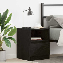 Berkfield Bedside Cabinet Black Oak 40 x 40 x 50 cm Engineered Wood