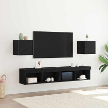 Berkfield Wall Mounted TV Cabinet 2 pcs Black Oak 30.5 x 30 x 30 cm