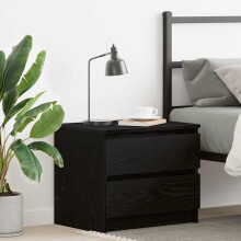Berkfield Bedside Cabinet Black Oak 50 x 40 x 43.5 cm Engineered Wood
