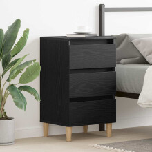 Berkfield Bedside Cabinet Black Oak 40 x 35 x 69 cm Engineered Wood