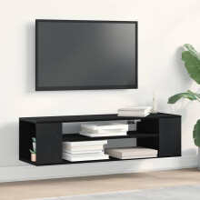 Berkfield TV Cabinet Black Oak 100 x 30 x 26.5 cm Engineered Wood