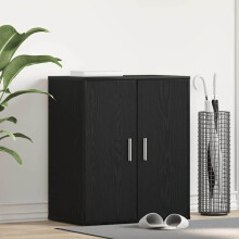 Berkfield Shoe Cabinet Black Oak 60 x 35 x 70 cm Engineered Wood