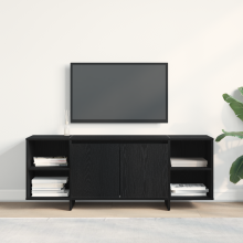 Berkfield TV Cabinet Black Oak 120 x 30 x 40.5 cm Engineered Wood