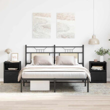 Berkfield Bedside Cabinet 2 pcs Black Oak 40 x 40 x 50 cm Engineered Wood