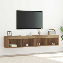 Berkfield TV Cabinet Set with LED 2 pcs Artisan Oak 80 x 30 x 30 cm