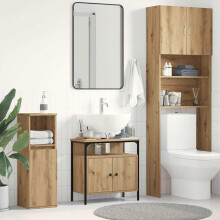 Berkfield Bathroom Sink Cabinet Artisan Oak 60x30x60 cm Engineered Wood