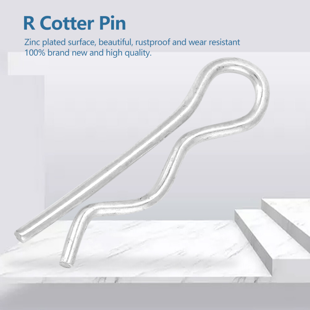 R Cotter Pin 1.8X35mm 30Pcs, Bright Zinc Plated 8411393821806