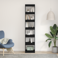 Berkfield Book Cabinet Black Oak 40 x 30 x 198 cm Engineered Wood