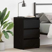 Berkfield Bedside Cabinet Black Oak 40 x 35 x 62.5 cm Engineered Wood