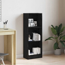 Berkfield Bookcase Black Oak 40x24x109 cm Engineered Wood