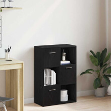 Berkfield Book Cabinet/Room Divider Black Oak 60.5x30x90cm Engineered Wood