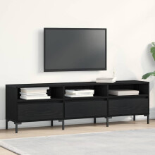 Berkfield TV Cabinet Black Oak 150 x 30 x 44.5 cm Engineered Wood
