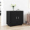 Berkfield Sideboard Black Oak 80 x 40 x 75 cm Engineered Wood 1