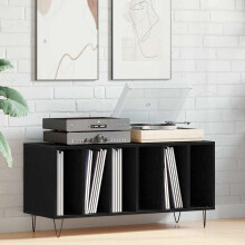 Berkfield Record Cabinet Black Oak 100 x 38 x 48 cm Engineered Wood