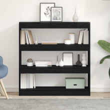 Berkfield Book Cabinet Black Oak 100 x 30 x 103 cm Engineered Wood