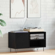 Berkfield Record Cabinet Black Oak 85 x 38 x 48 cm Engineered Wood
