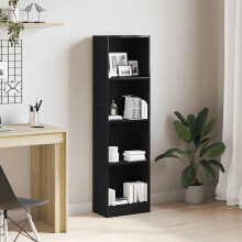 Berkfield Bookcase Black Oak 40x24x143 cm Engineered Wood