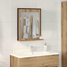 Berkfield Mirror Artisan oak 50 x 12 x 60 cm Glass and Engineered Wood