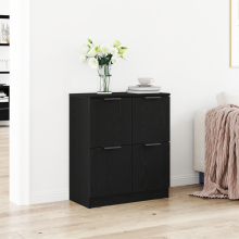 Berkfield Sideboard Black Oak 60 x 30 x 70 cm Engineered Wood