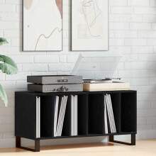 Berkfield Record Cabinet Black Oak 100 x 38 x 48 cm Engineered Wood