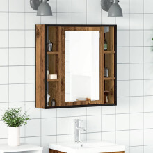 Berkfield Bathroom Mirror Cabinet Old Wood 60x16x60 cm Engineered Wood
