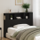 Berkfield Headboard Cabinet with Storage Black Oak Engineered Wood 1