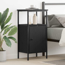 Berkfield Bedside Cabinet Black Oak 41 x 31 x 80 cm Engineered Wood