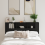 Berkfield Headboard Cabinet with Storage Black Oak Engineered Wood 1