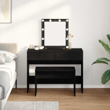 Berkfield Dressing Stool Black oak 70 x 35 x 45 cm Engineered wood