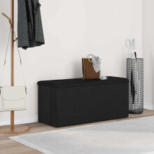 Berkfield Storage Bench Black oak 102 x 42 x 45 cm Engineered Wood