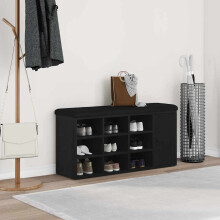 Berkfield Storage Bench Black Oak 102 x 32 x 50 cm Engineered Wood
