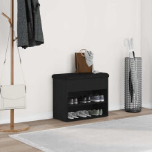 Berkfield Storage Bench Black Oak 62 x 32 x 50 cm Engineered Wood