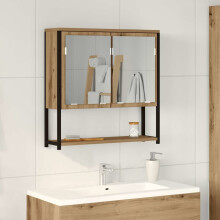 Berkfield Mirror Cabinet Artisan Oak 60 x 16 x 60 cm Engineered Wood