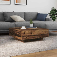 Berkfield Coffee Table Old Wood and Blue 80 x 80 x 31 cm Engineered Wood