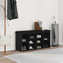 Berkfield Shoe Bench Black Oak 102 x 32 x 50 cm Engineered wood