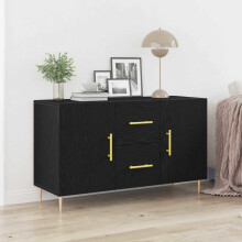 Berkfield Sideboard Black Oak 100 x 36 x 60 cm Engineered Wood