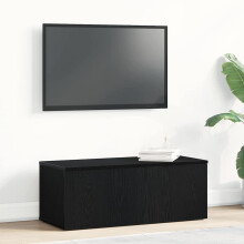 Berkfield TV Cabinet with Drawer Black Oak 80x34x30 cm Engineered Wood