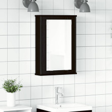 Berkfield Bathroom Mirror Cabinet Black Oak 42x12x60 cm Engineered Wood
