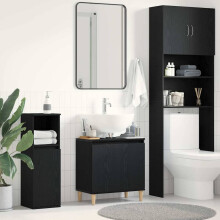 Berkfield Bathroom Sink Cabinet Black Oak 58 x 33 x 60 cm Engineered Wood