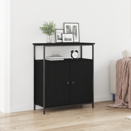 Berkfield Sideboard Black Oak 70 x 30 x 80 cm Engineered Wood