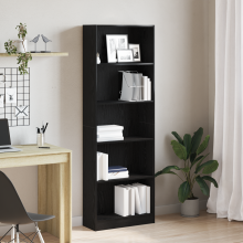 Berkfield Bookshelf Black Oak 60 x 24 x 176 cm Engineered Wood