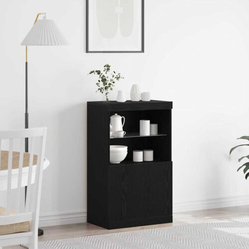 Berkfield LED Sideboard Black 60 x 37 x 100 cm Engineered Wood