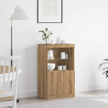 Berkfield LED Sideboard Brown 60 x 37 x 100 cm Engineered Wood