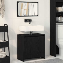 Berkfield Bathroom Cabinet Black Oak 60 x 33 x 60 cm Engineered Wood