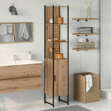 Berkfield Bathroom Cabinet Artisan oak 33 x 33 x 185.5 cm Engineered Wood
