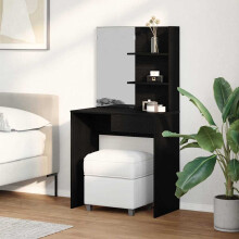 Berkfield Dressing Table Black Oak 74.5 x 40 x 141 cm Engineered Wood